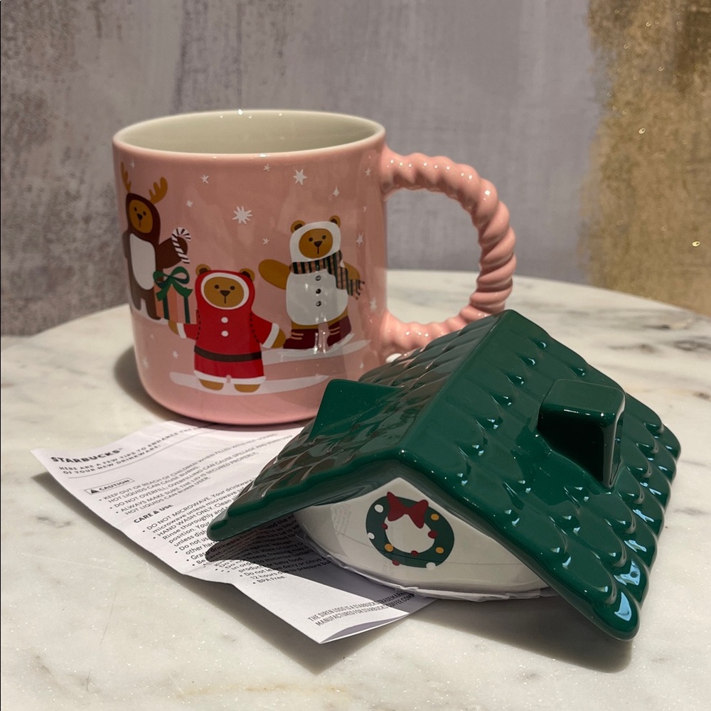 STARBUCKS 2025 - Holiday Bear Mug with Green Roof - Picture 5 of 6